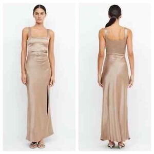 THE DREAMER SQUARE NECK DRESS - GOLDEN - AUS SIZE 10